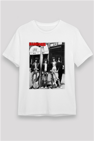 Ramones Beyaz Unisex Tişört T-Shirt - TişörtFabrikası