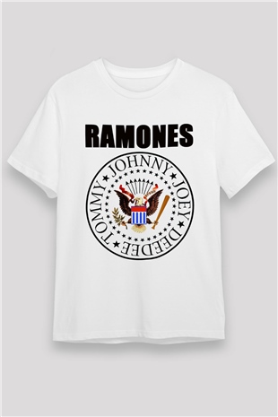Ramones Beyaz Unisex Tişört T-Shirt - TişörtFabrikası