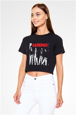 Ramones Siyah Crop Top Tişört