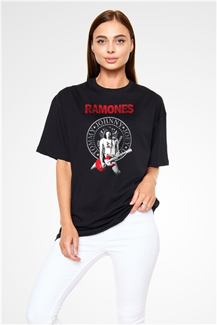 Ramones Siyah Unisex Oversize Tişört T-Shirt