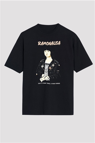 Ramones Siyah Unisex Oversize Tişört T-Shirt