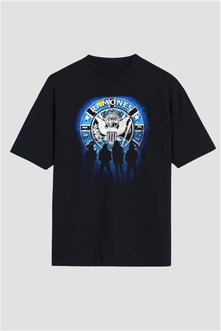 Ramones Siyah Unisex Oversize Tişört T-Shirt