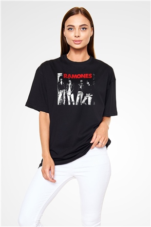 Ramones Siyah Unisex Oversize Tişört T-Shirt