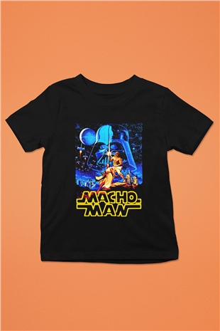 Randy Savage Baskılı Siyah Unisex Çocuk Tişört