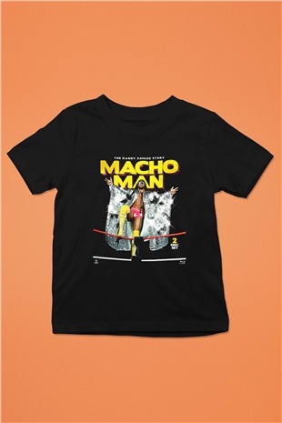 Randy Savage Baskılı Siyah Unisex Çocuk Tişört