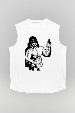 Randy Savage Beyaz Unisex  Kolsuz Tişört