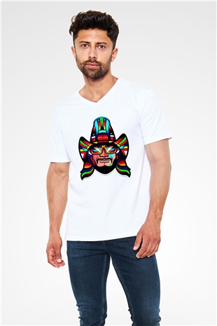 Randy Savage Beyaz Unisex  V Yaka Tişört