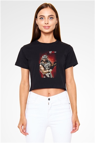Randy Savage Siyah   Crop Top Tişört
