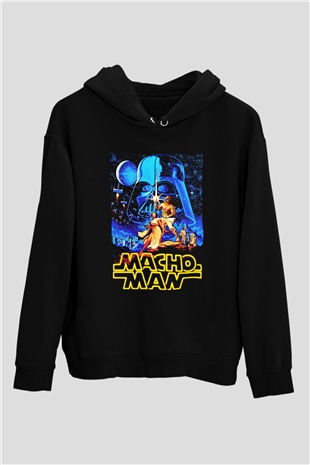 Randy Savage Siyah Unisex Kapüşonlu Sweatshirt