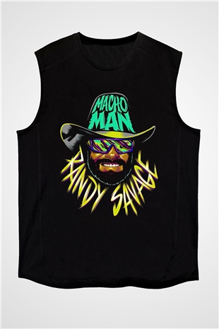 Randy Savage Siyah Unisex  Kolsuz Tişört