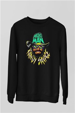 Randy Savage Siyah Unisex  Sweatshirt