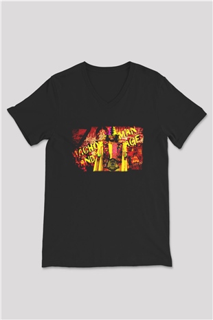Randy Savage Siyah Unisex  V Yaka Tişört