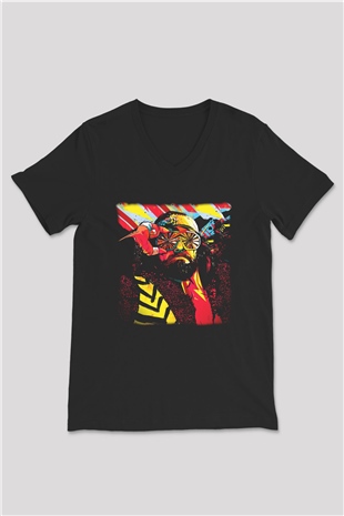 Randy Savage Siyah Unisex  V Yaka Tişört