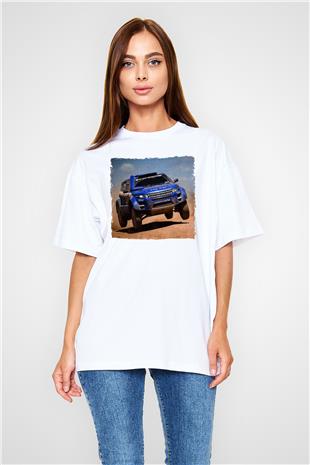 Range Rover Evoque Baskılı Unisex Oversize Beyaz Tişört