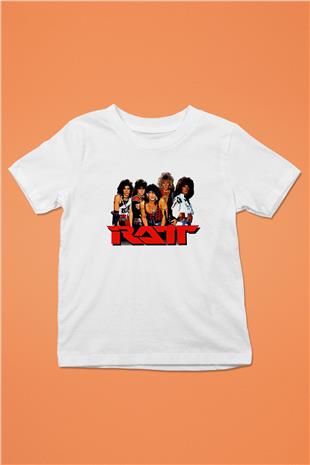 Ratt Baskılı Beyaz Unisex Beyaz Çocuk Tişört - Tshirt