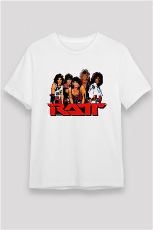 Ratt Baskılı Unisex Beyaz Tişört - Tshirt