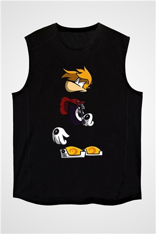 Rayman Siyah Unisex Kolsuz Tişört