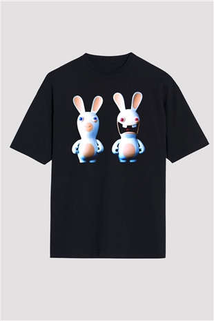 Rayman Siyah Unisex Oversize Tişört T-Shirt
