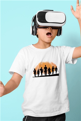 Red Dead Redemption Baskılı Beyaz Unisex Çocuk Tişört