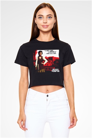 Red Dead Redemption Siyah Crop Top Tişört