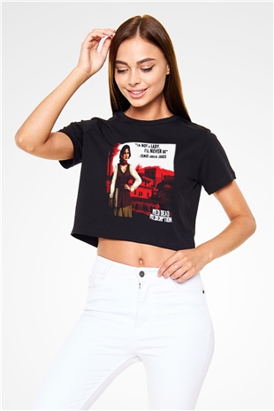 Red Dead Redemption Siyah Crop Top Tişört