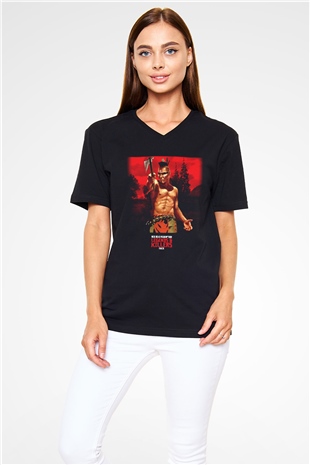 Red Dead Redemption Siyah Unisex V Yaka Tişört T-Shirt
