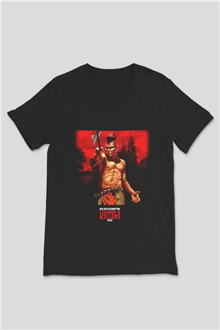 Red Dead Redemption Siyah Unisex V Yaka Tişört T-Shirt