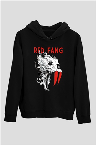 Red Fang Siyah Unisex Kapüşonlu Sweatshirt