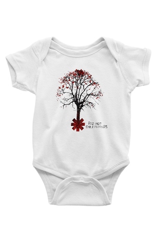 Red Hot Chili Peppers Baskılı Beyaz Unisex Bebek Body - Zıbın