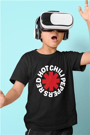 Red Hot Chili Peppers Baskılı Siyah Unisex Çocuk Tişört