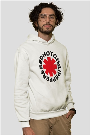 Red Hot Chili Peppers Beyaz Unisex Kapüşonlu Sweatshirt