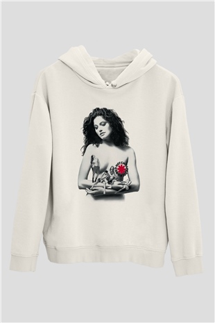 Red Hot Chili Peppers Beyaz Unisex Kapşonlu Sweatshirt
