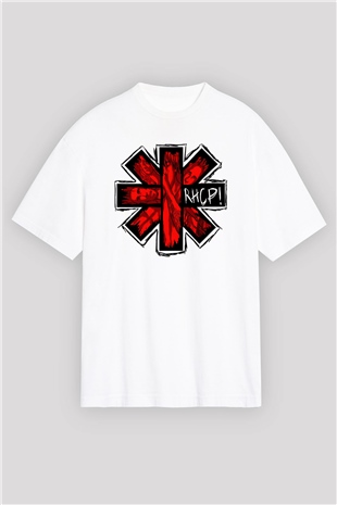 Red Hot Chili Peppers Beyaz Unisex Oversize Tişört T-Shirt