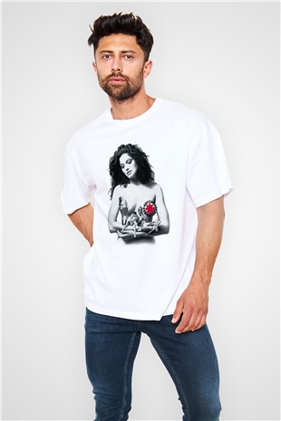 Red Hot Chili Peppers Beyaz Unisex Oversize Tişört T-Shirt