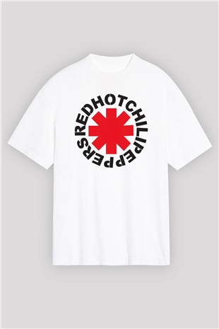 Red Hot Chili Peppers Beyaz Oversize Tişört Oversize T-shirt - TişörtFabrikası