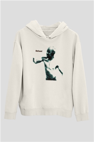 Refused Beyaz Unisex Kapşonlu Sweatshirt
