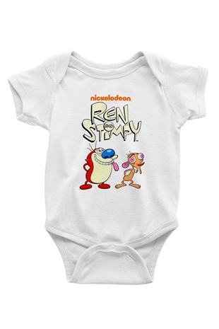Ren and Stimpy Show Beyaz Bebek Body - Zıbın