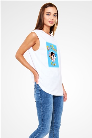 Ren and Stimpy Show Beyaz Unisex Kolsuz Tişört