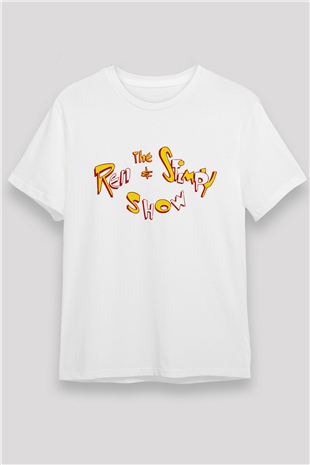 Ren and Stimpy Show Beyaz Unisex Tişört T-Shirt