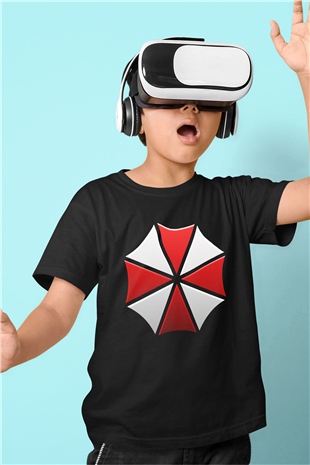 Resident Evil Baskılı Siyah Unisex Çocuk Tişört