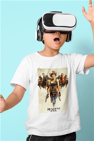 Resident Evil Beyaz Unisex Çocuk Tişört