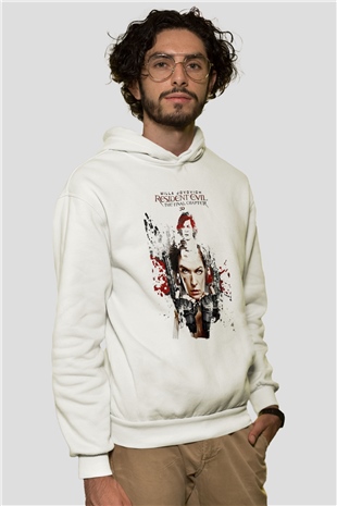 Resident Evil Beyaz Unisex Hoodie