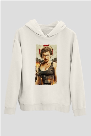 Resident Evil Beyaz Unisex Hoodie