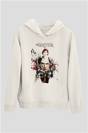 Resident Evil Beyaz Unisex Hoodie