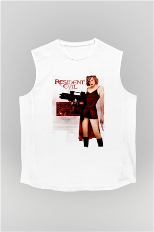 Resident Evil Beyaz Unisex Kolsuz Tişört