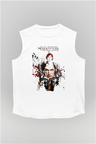 Resident Evil Beyaz Unisex Kolsuz Tişört