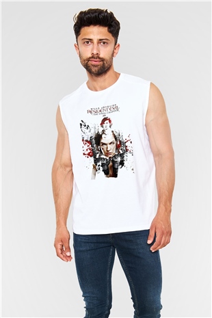 Resident Evil Beyaz Unisex Kolsuz Tişört