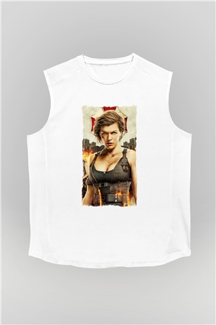 Resident Evil Beyaz Unisex Kolsuz Tişört