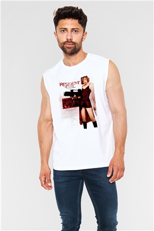 Resident Evil Beyaz Unisex Kolsuz Tişört