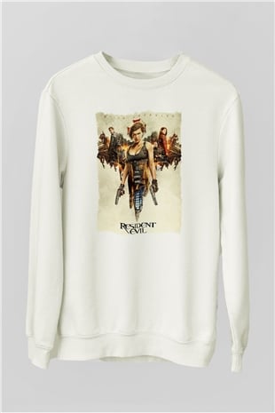 Resident Evil Beyaz Unisex Sweatshirt